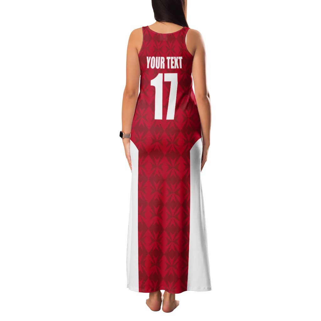 Custom Malta Football Jersey Go Champions Tank Maxi Dress Red Style