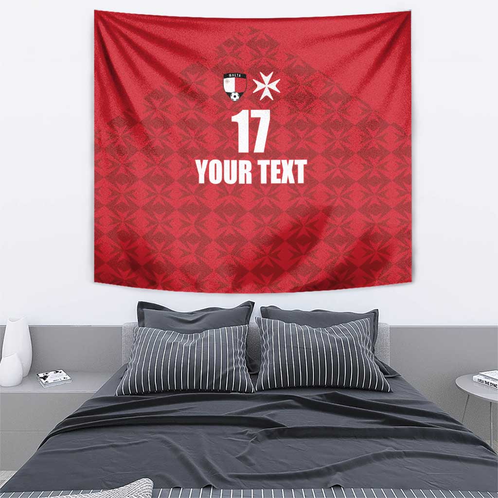 Custom Malta Football Jersey Go Champions Tapestry Red Style