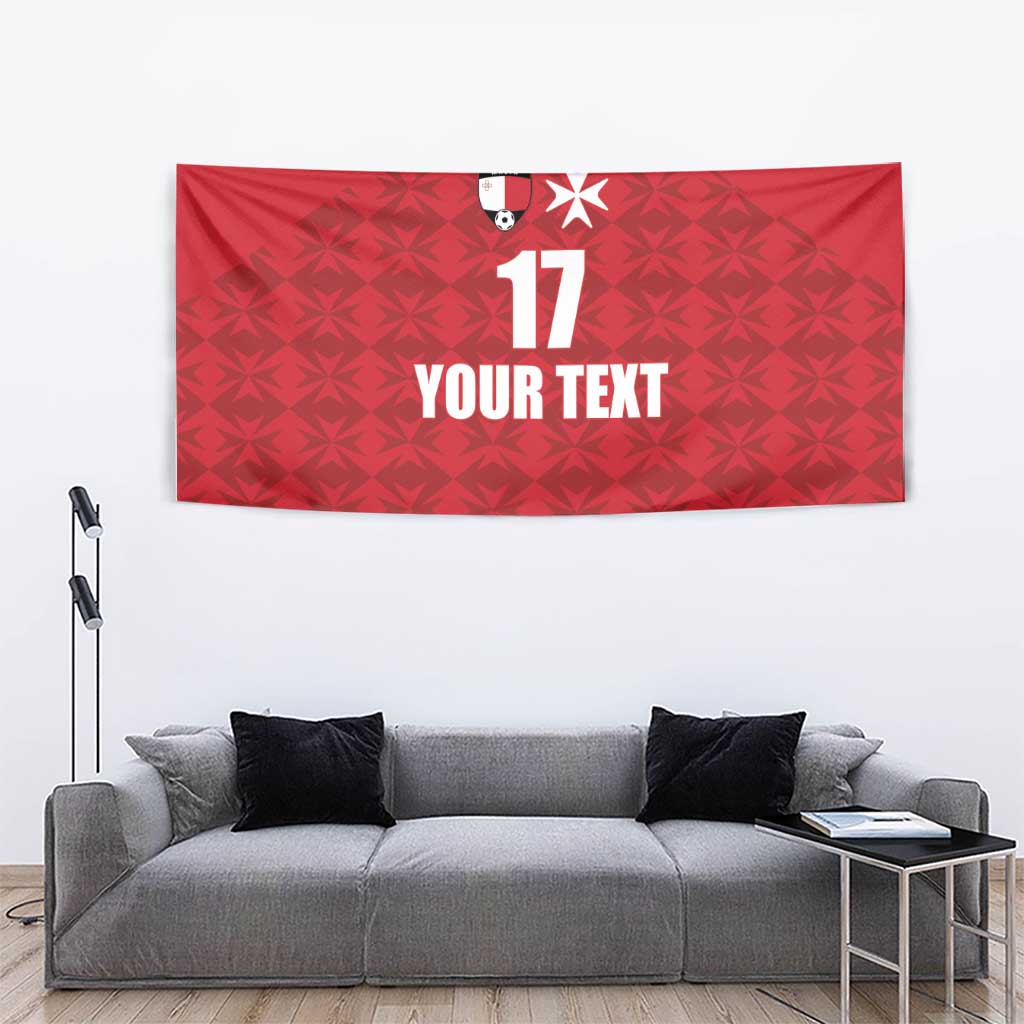 Custom Malta Football Jersey Go Champions Tapestry Red Style