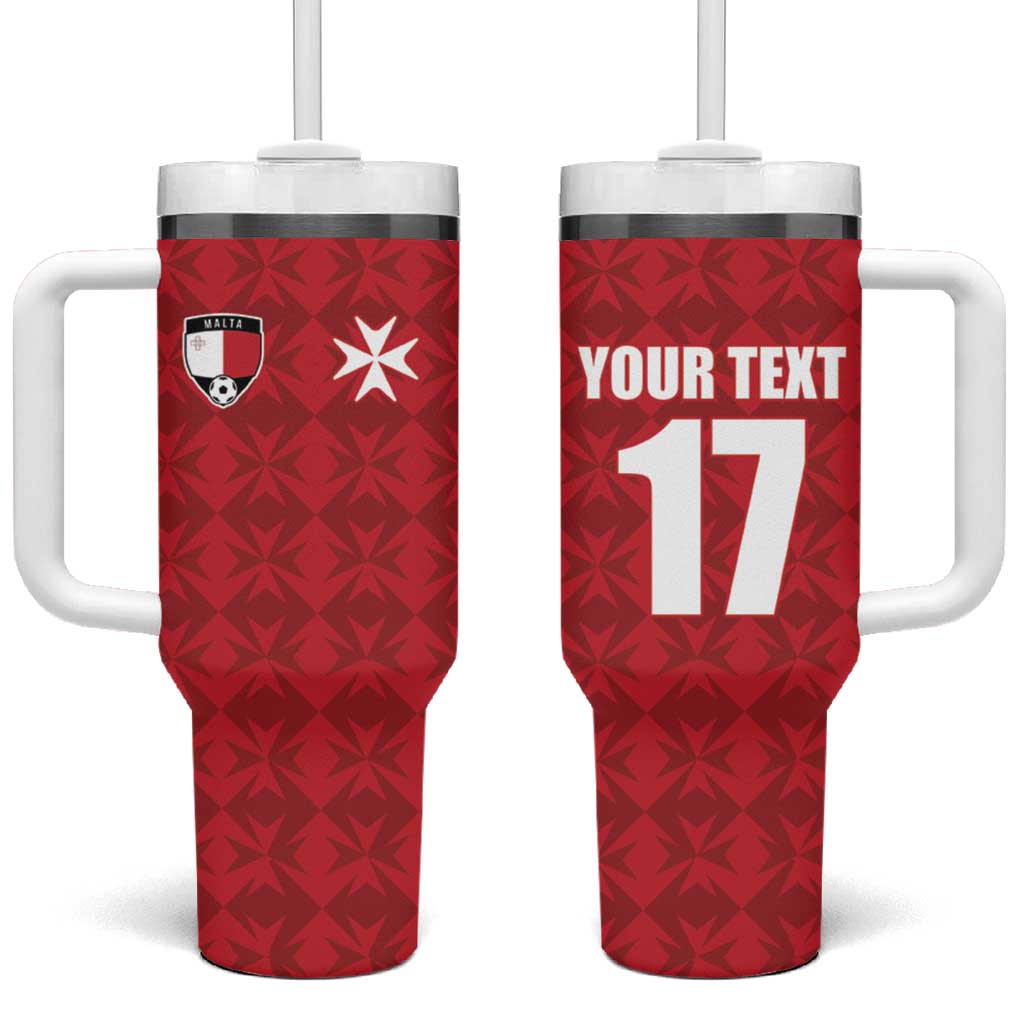 Custom Malta Football Jersey Go Champions Tumbler With Handle Red Style