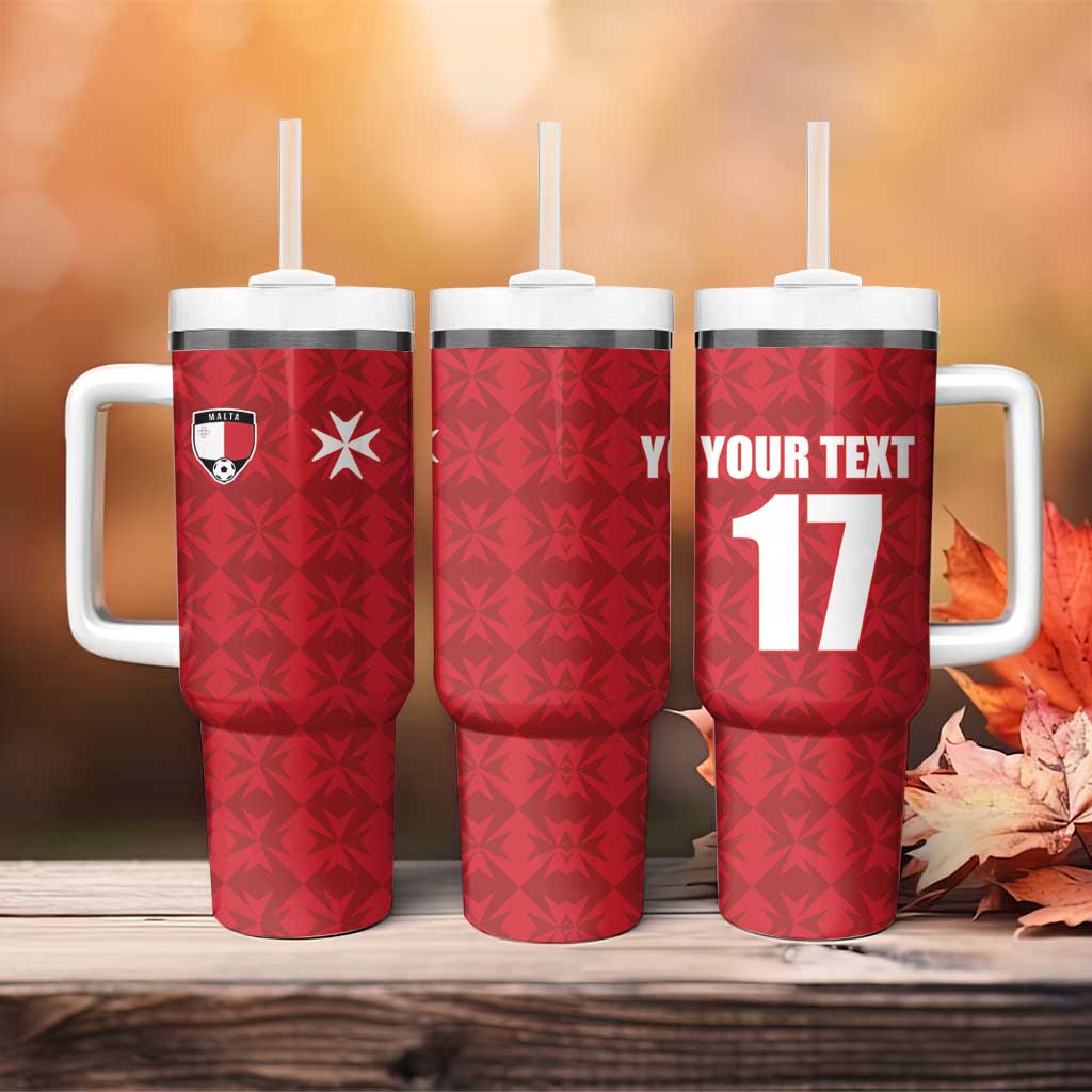 Custom Malta Football Jersey Go Champions Tumbler With Handle Red Style