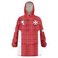 Custom Malta Football Jersey Go Champions Wearable Blanket Hoodie Red Style