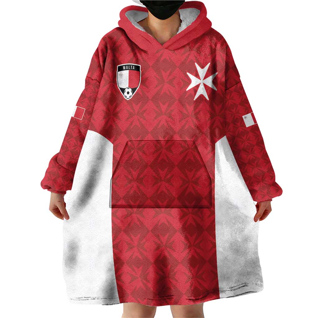 Custom Malta Football Jersey Go Champions Wearable Blanket Hoodie Red Style