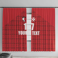 Custom Malta Football Jersey Go Champions Window Curtain Red Style