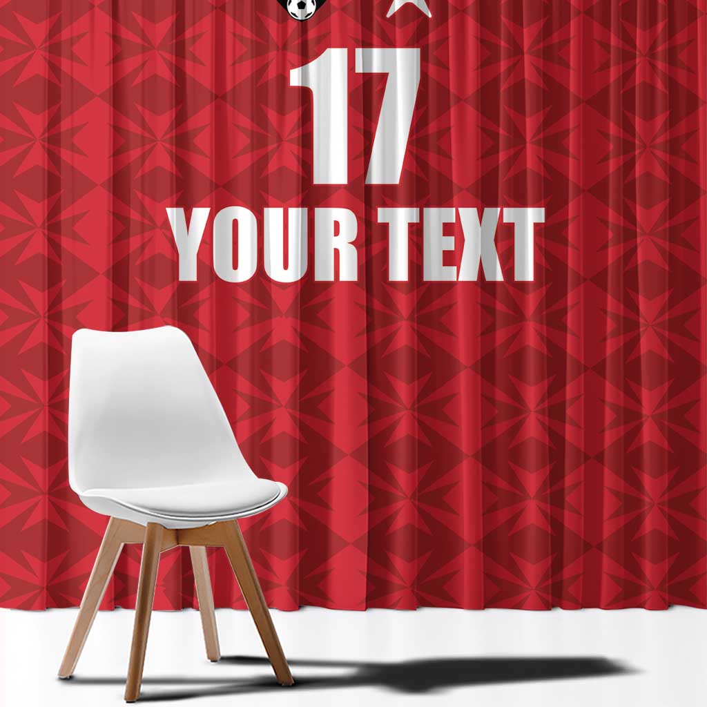 Custom Malta Football Jersey Go Champions Window Curtain Red Style