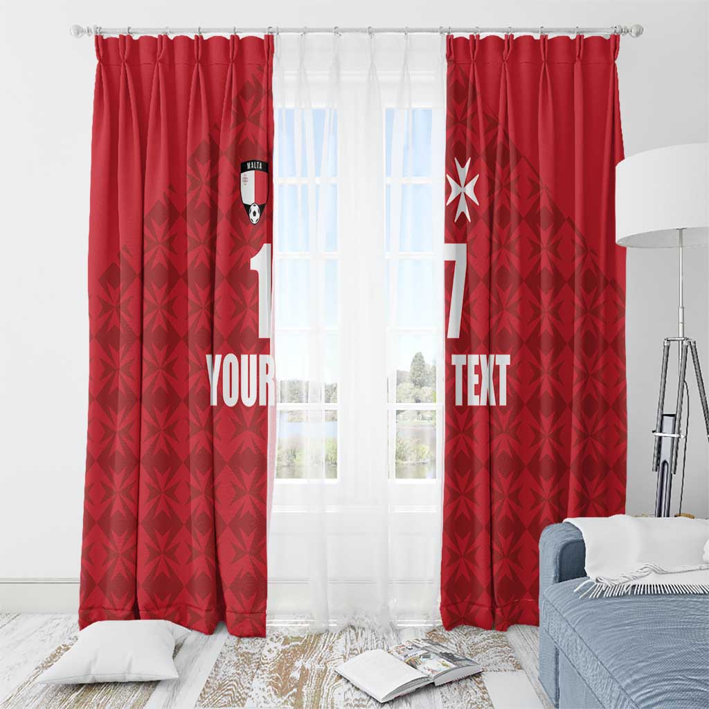 Custom Malta Football Jersey Go Champions Window Curtain Red Style