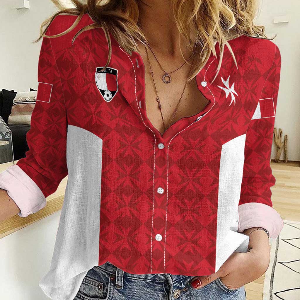 Custom Malta Football Jersey Go Champions Women Casual Shirt Red Style