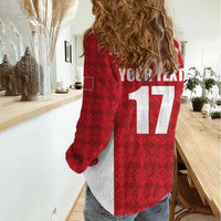 Custom Malta Football Jersey Go Champions Women Casual Shirt Red Style