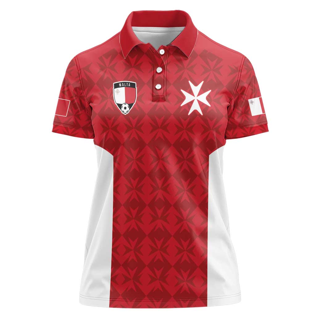 Custom Malta Football Jersey Go Champions Women Polo Shirt Red Style