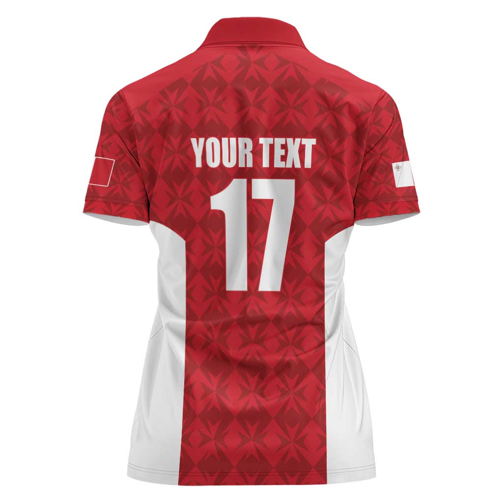 Custom Malta Football Jersey Go Champions Women Polo Shirt Red Style