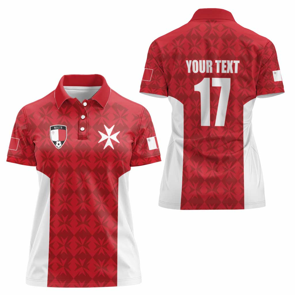 Custom Malta Football Jersey Go Champions Women Polo Shirt Red Style