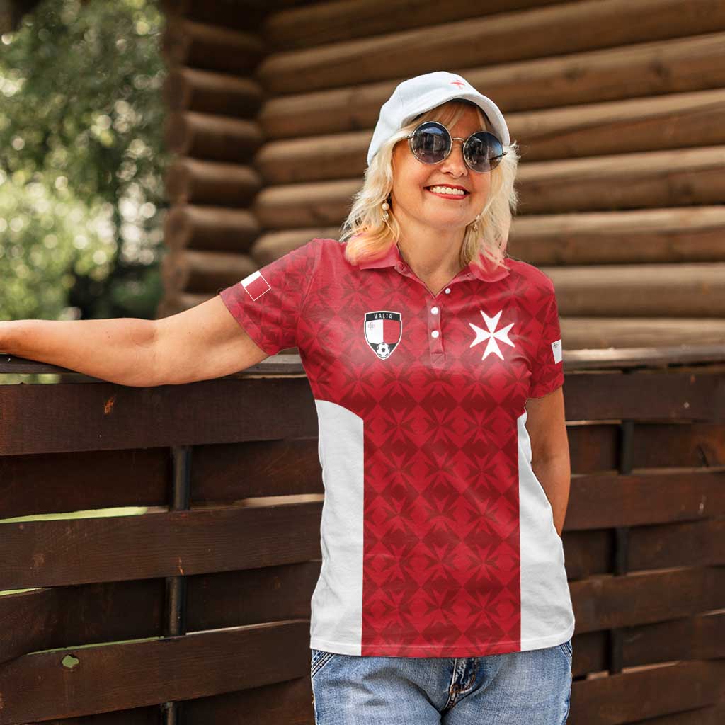 Custom Malta Football Jersey Go Champions Women Polo Shirt Red Style