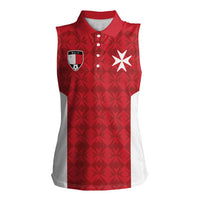 Custom Malta Football Jersey Go Champions Women Sleeveless Polo Shirt Red Style