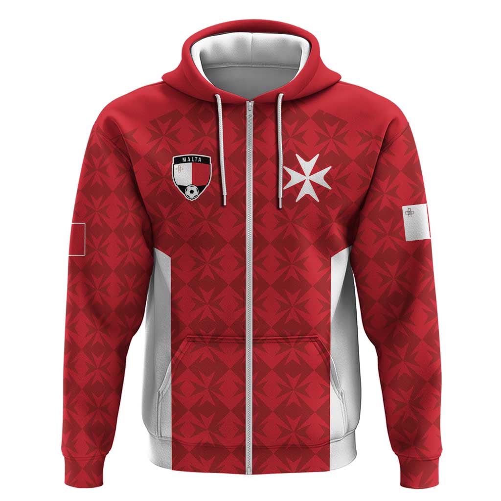 Custom Malta Football Jersey Go Champions Zip Hoodie Red Style