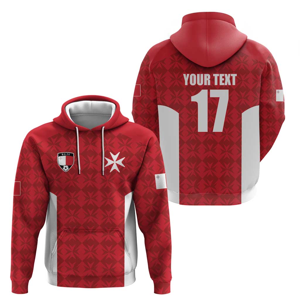 Custom Malta Football Jersey Go Champions Zip Hoodie Red Style