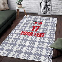 Custom Malta Football Jersey Go Champions Area Rug White Style