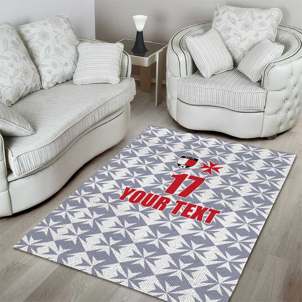 Custom Malta Football Jersey Go Champions Area Rug White Style