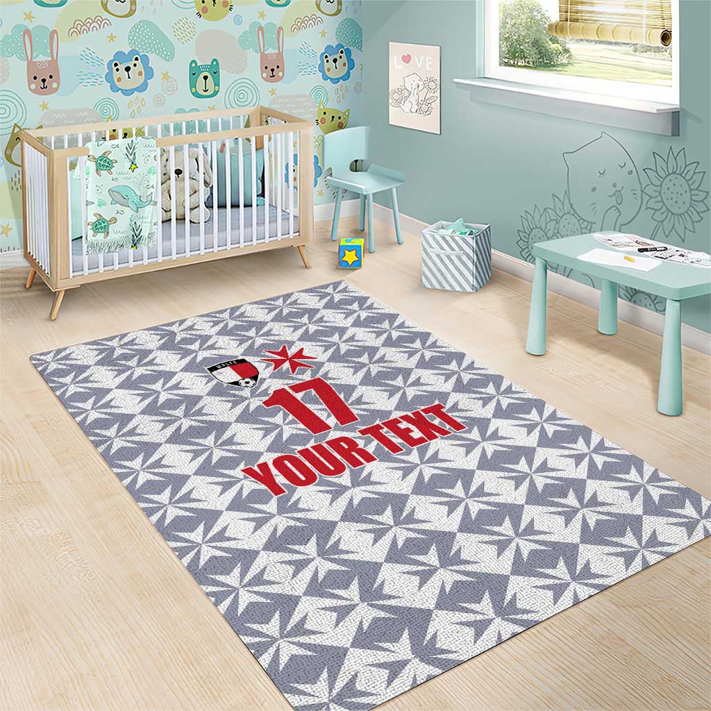 Custom Malta Football Jersey Go Champions Area Rug White Style