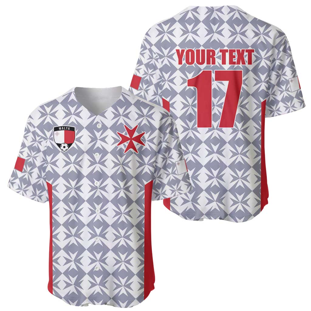Custom Malta Football Jersey Go Champions Baseball Jersey White Style