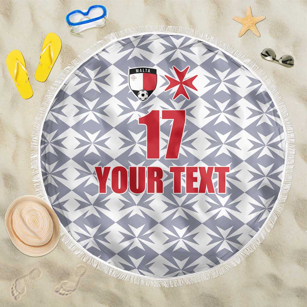Custom Malta Football Jersey Go Champions Beach Blanket White Style