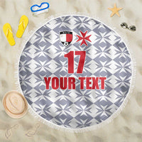 Custom Malta Football Jersey Go Champions Beach Blanket White Style