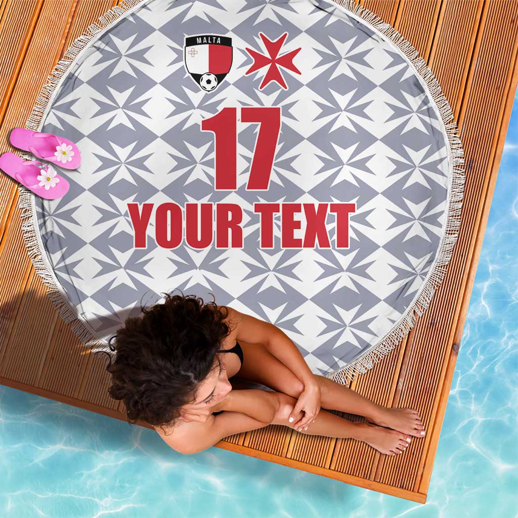 Custom Malta Football Jersey Go Champions Beach Blanket White Style