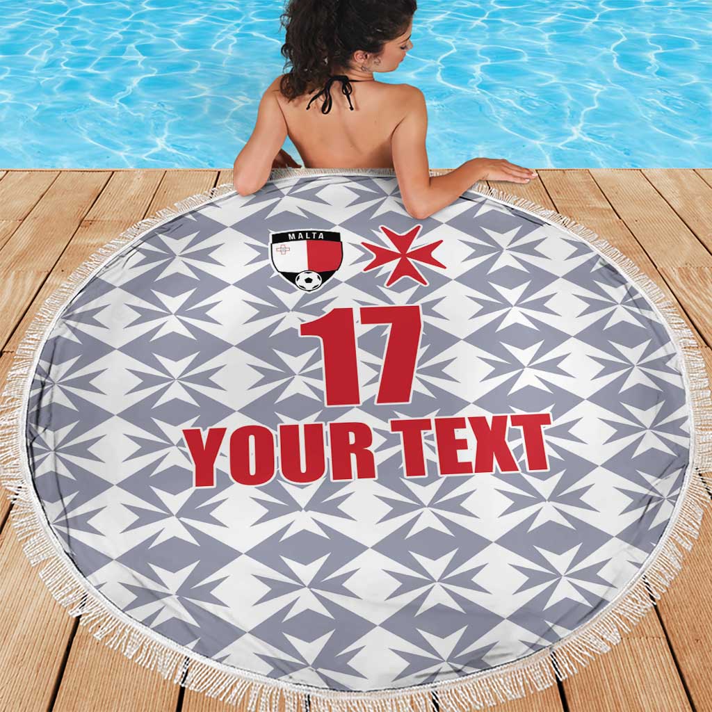 Custom Malta Football Jersey Go Champions Beach Blanket White Style