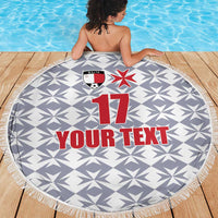 Custom Malta Football Jersey Go Champions Beach Blanket White Style