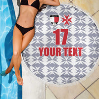 Custom Malta Football Jersey Go Champions Beach Blanket White Style