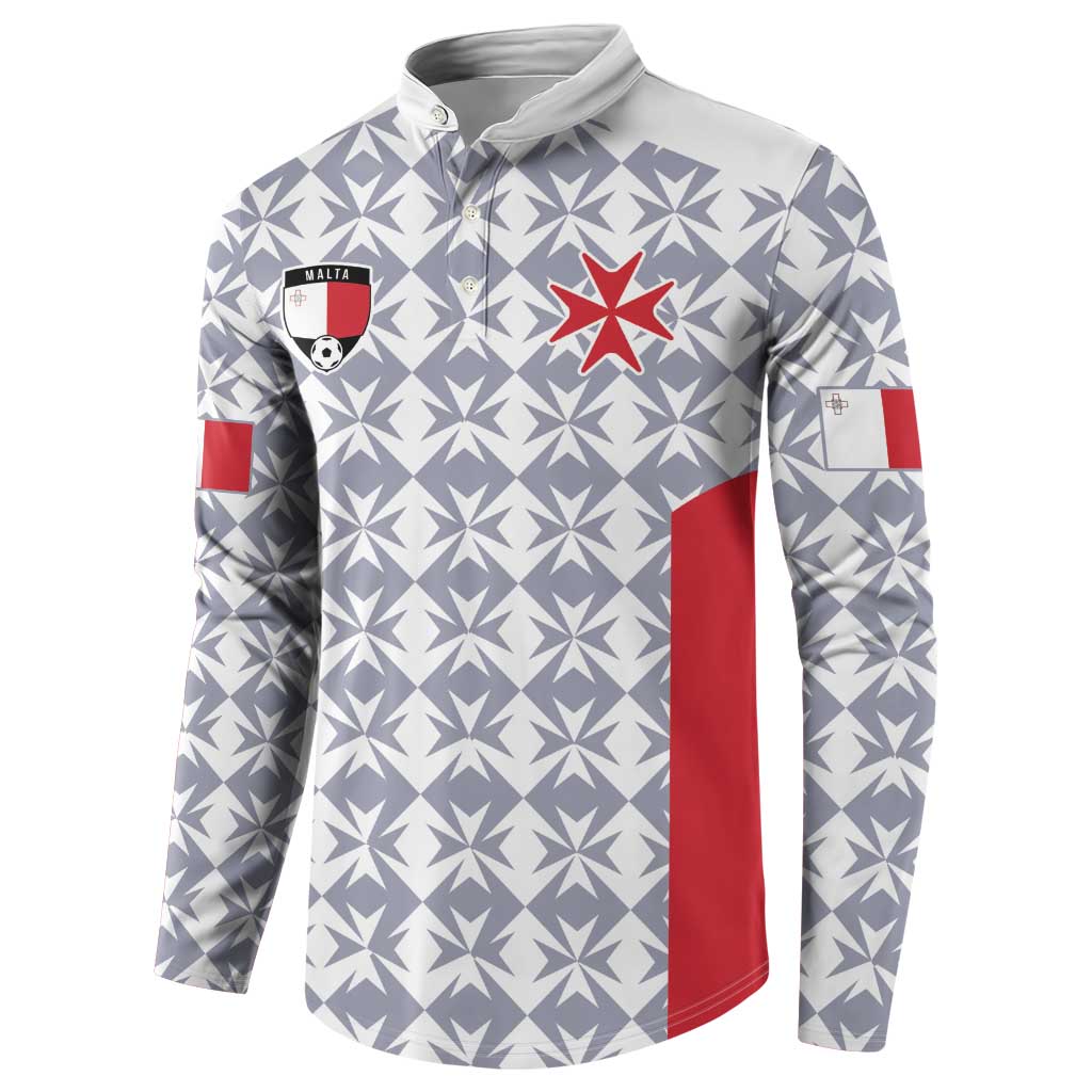 Custom Malta Football Jersey Go Champions Button Sweatshirt White Style