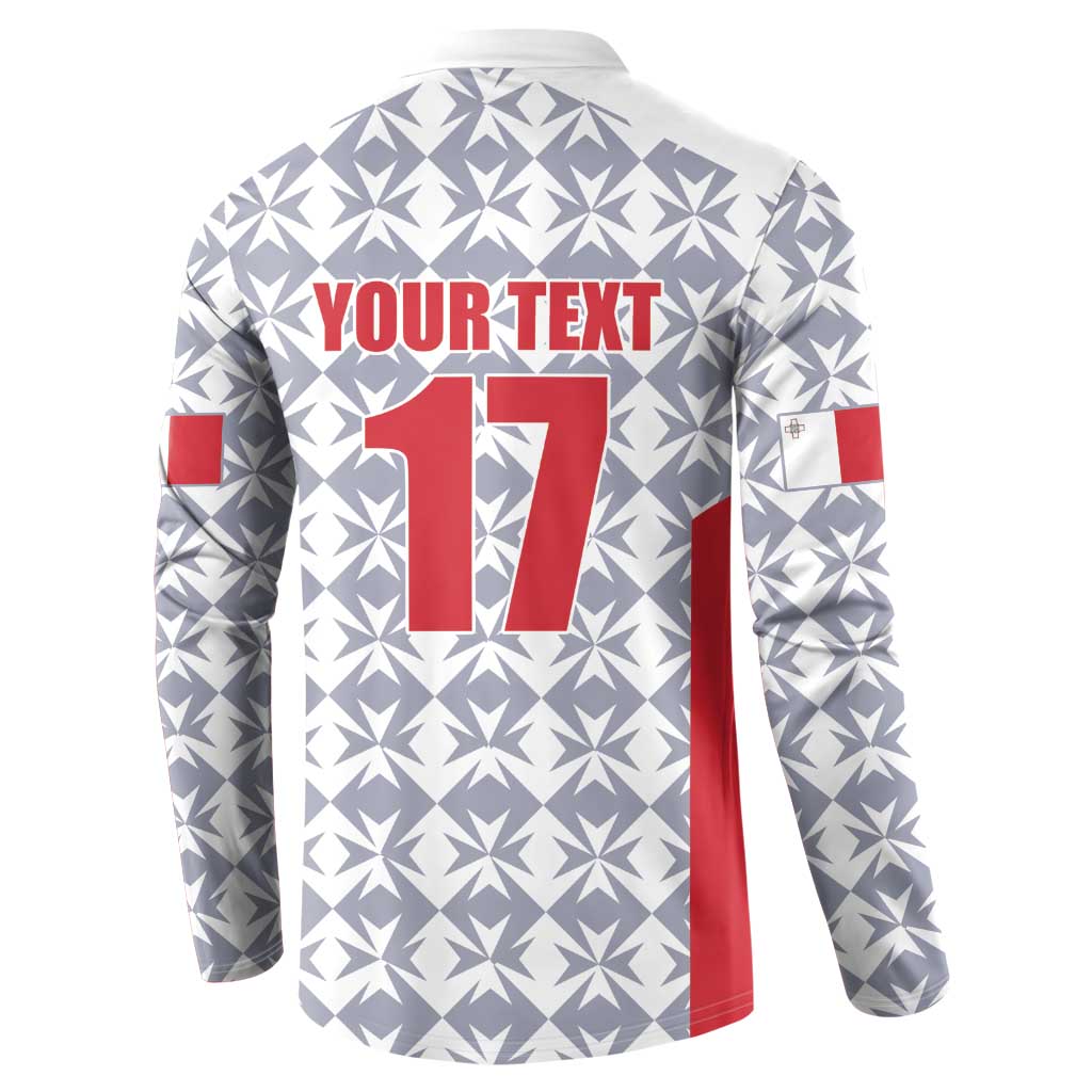 Custom Malta Football Jersey Go Champions Button Sweatshirt White Style