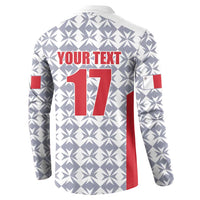 Custom Malta Football Jersey Go Champions Button Sweatshirt White Style