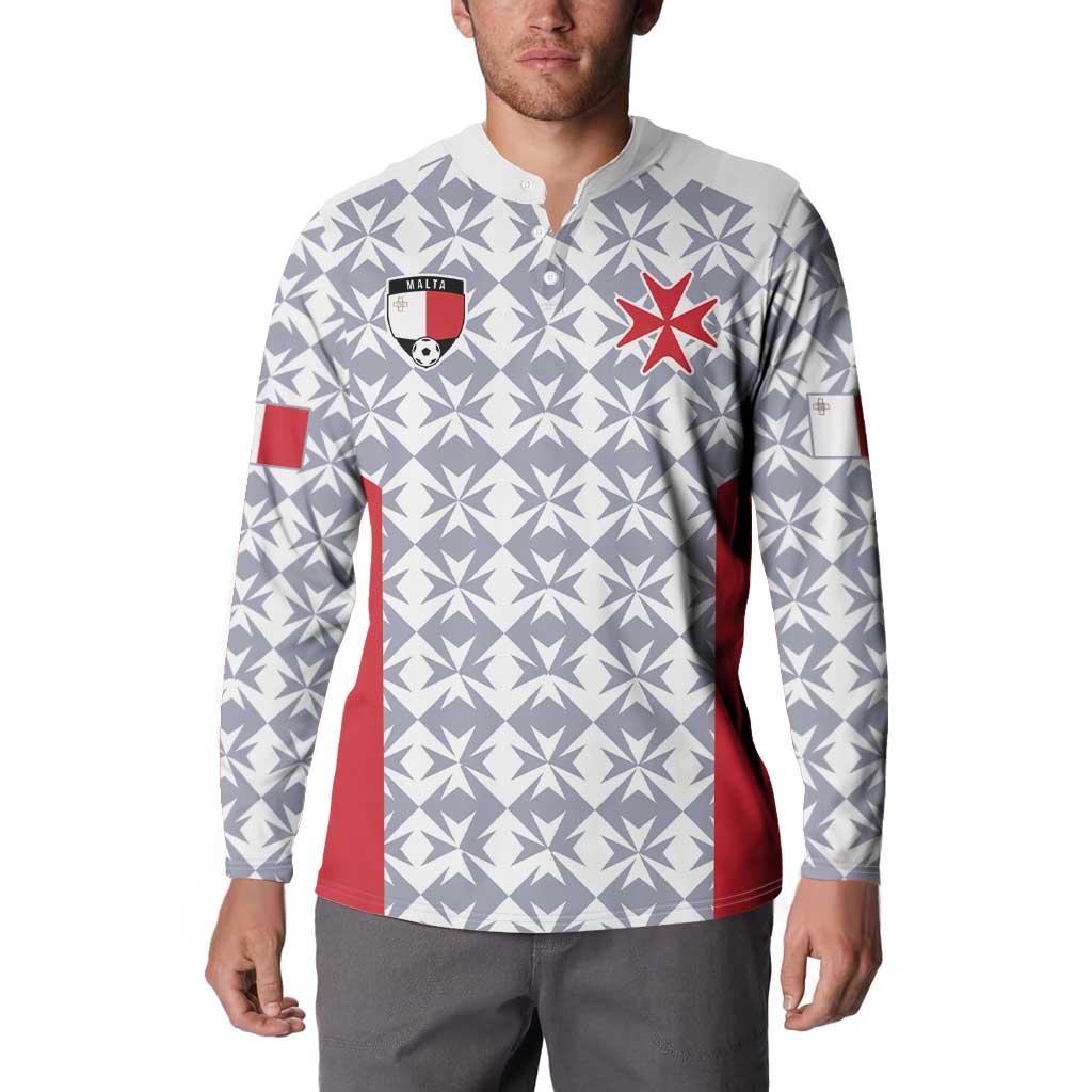 Custom Malta Football Jersey Go Champions Button Sweatshirt White Style
