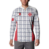 Custom Malta Football Jersey Go Champions Button Sweatshirt White Style