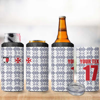 Custom Malta Football Jersey Go Champions 4 in 1 Can Cooler Tumbler White Style