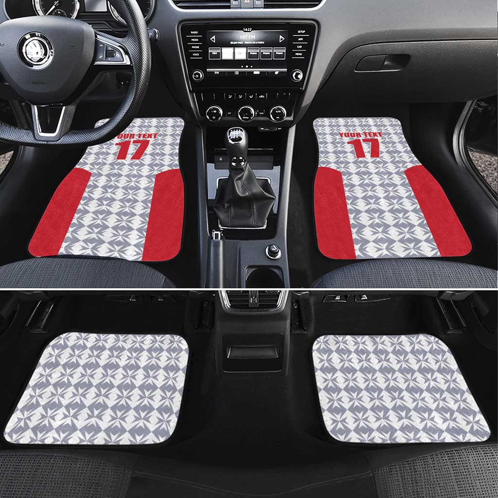 Custom Malta Football Jersey Go Champions Car Mats White Style