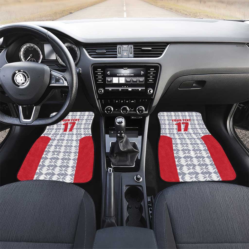 Custom Malta Football Jersey Go Champions Car Mats White Style
