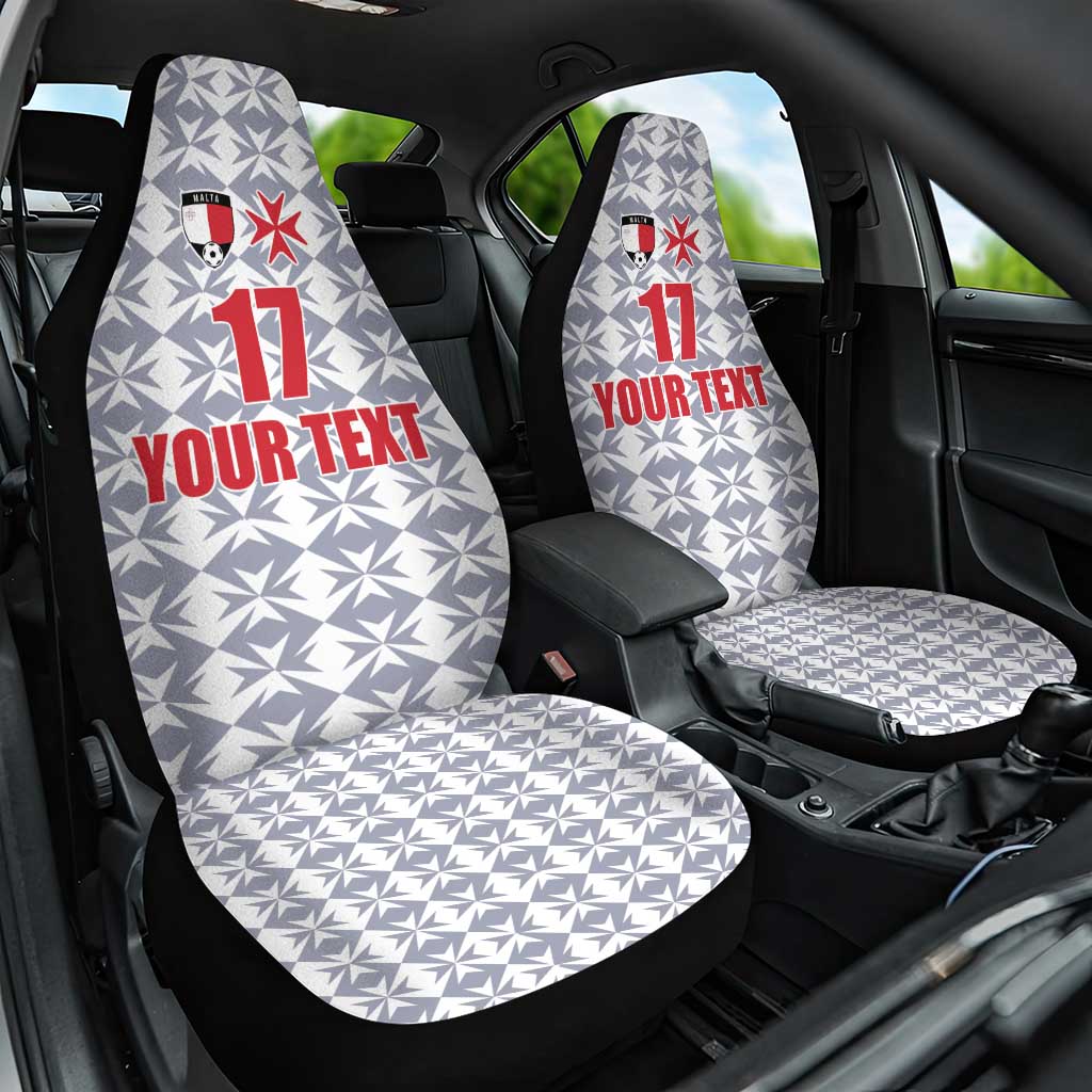 Custom Malta Football Jersey Go Champions Car Seat Cover White Style