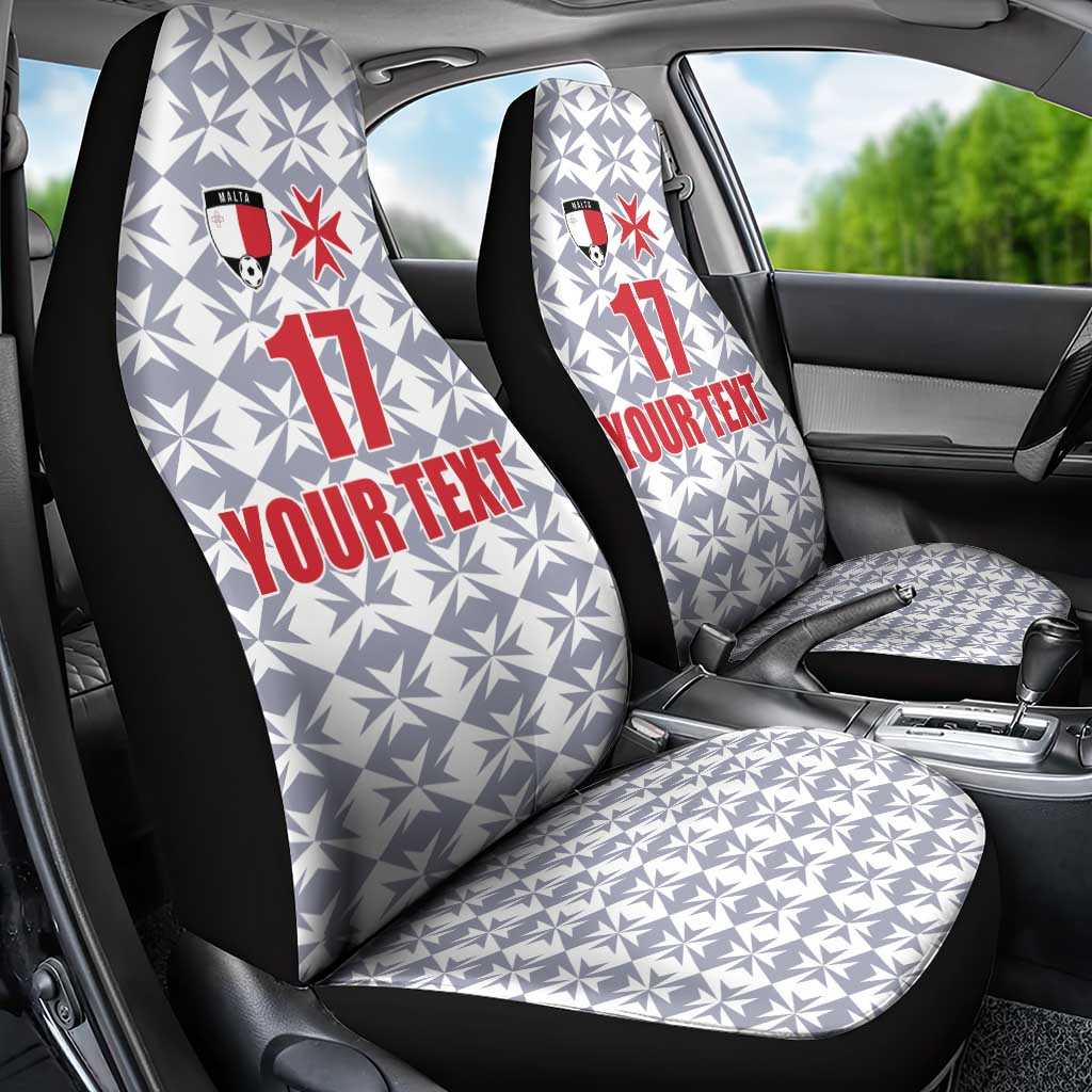 Custom Malta Football Jersey Go Champions Car Seat Cover White Style