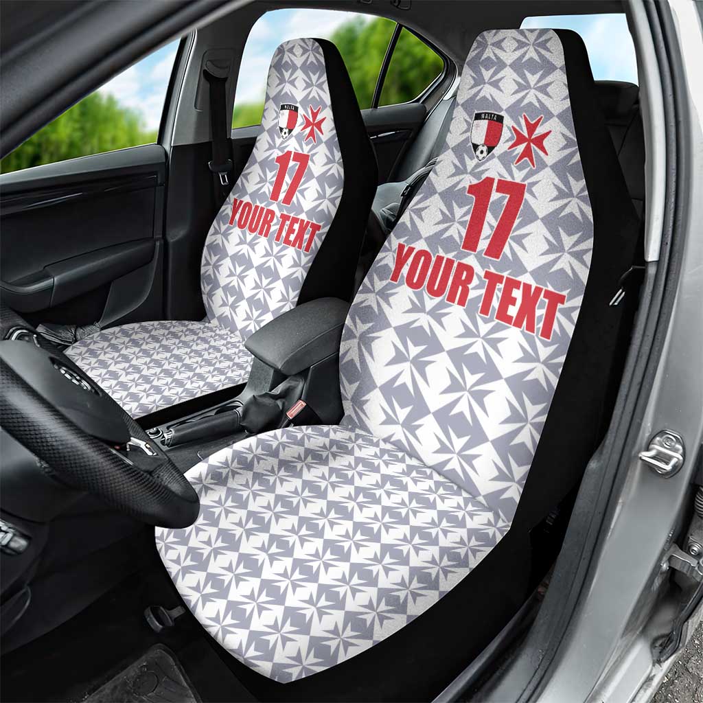 Custom Malta Football Jersey Go Champions Car Seat Cover White Style