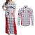 Custom Malta Football Jersey Go Champions Couples Matching Off Shoulder Maxi Dress and Long Sleeve Button Shirt White Style
