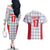 Custom Malta Football Jersey Go Champions Couples Matching Off The Shoulder Long Sleeve Dress and Hawaiian Shirt White Style