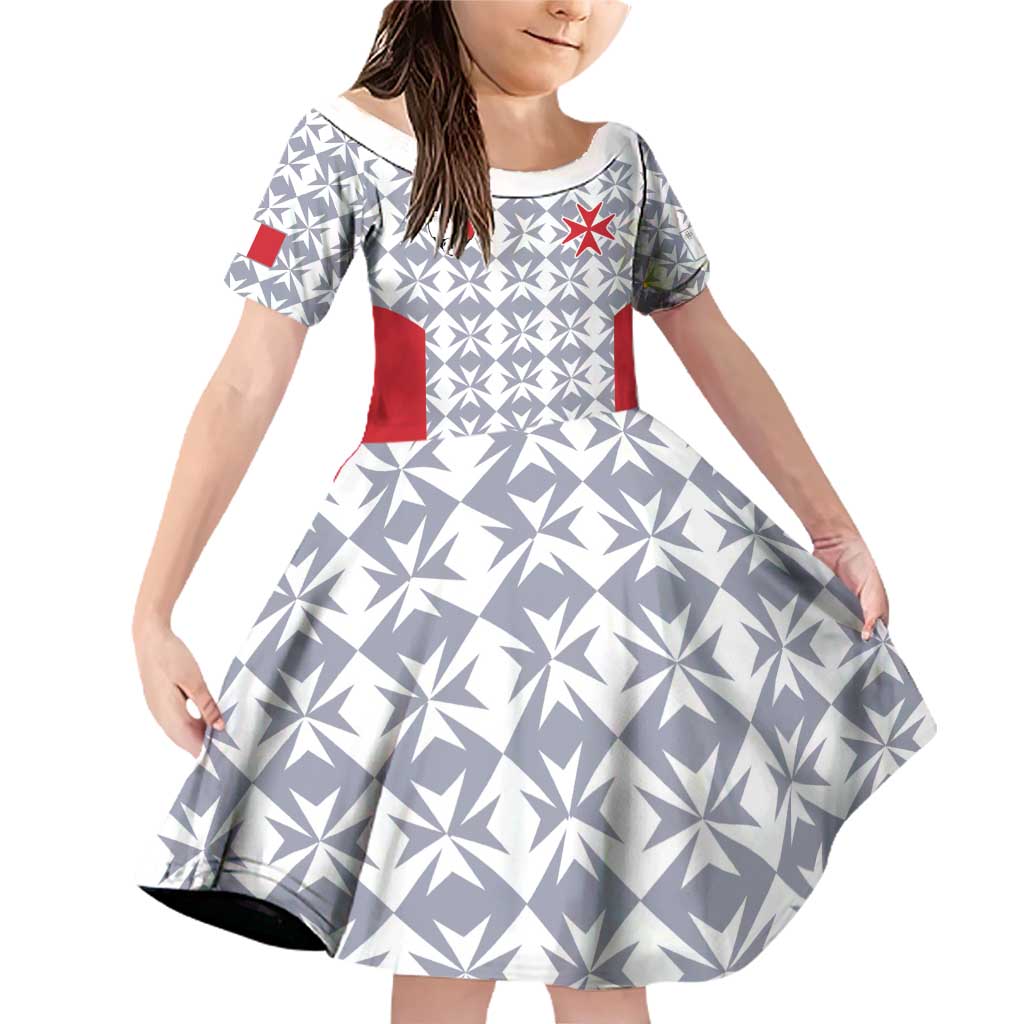 Custom Malta Football Jersey Go Champions Family Matching Off Shoulder Short Dress and Hawaiian Shirt White Style