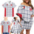 Custom Malta Football Jersey Go Champions Family Matching Off Shoulder Short Dress and Hawaiian Shirt White Style