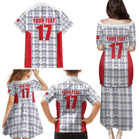 Custom Malta Football Jersey Go Champions Family Matching Puletasi and Hawaiian Shirt White Style