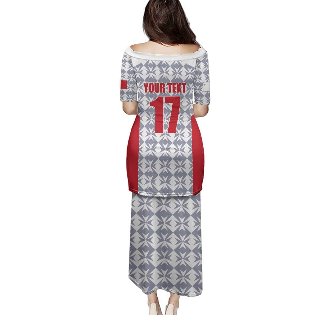 Custom Malta Football Jersey Go Champions Family Matching Puletasi and Hawaiian Shirt White Style