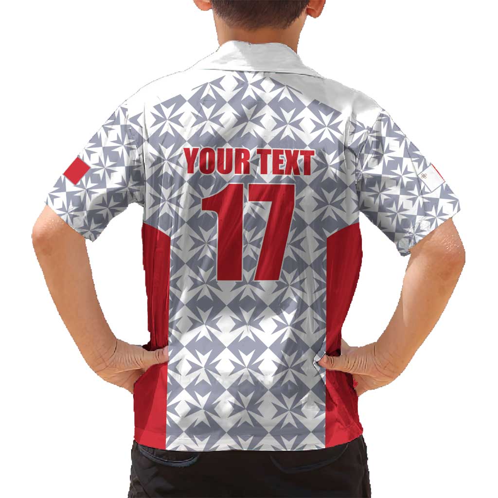 Custom Malta Football Jersey Go Champions Family Matching Summer Maxi Dress and Hawaiian Shirt White Style