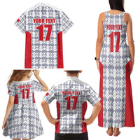 Custom Malta Football Jersey Go Champions Family Matching Tank Maxi Dress and Hawaiian Shirt White Style