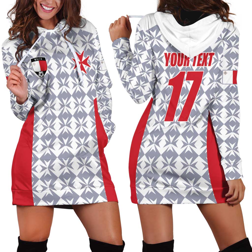 Custom Malta Football Jersey Go Champions Hoodie Dress White Style