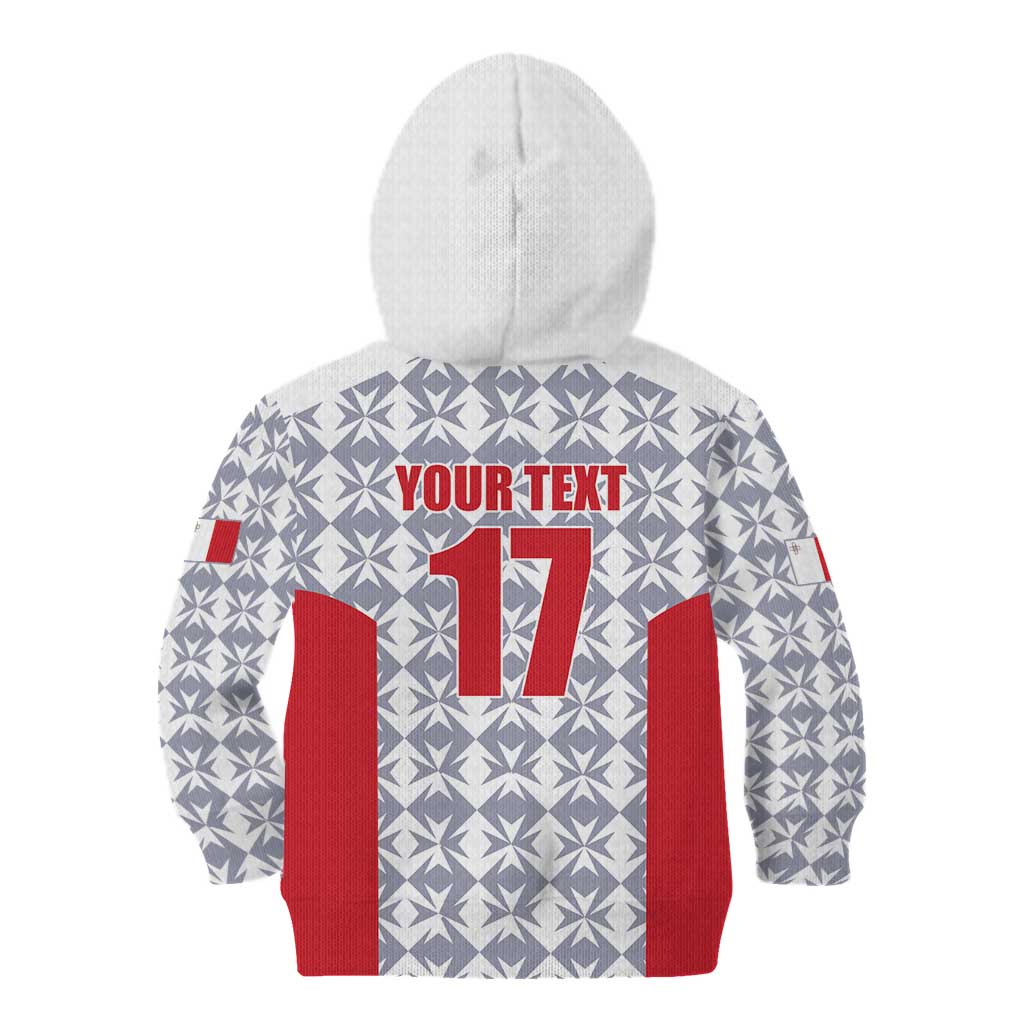 Custom Malta Football Jersey Go Champions Kid Hoodie White Style